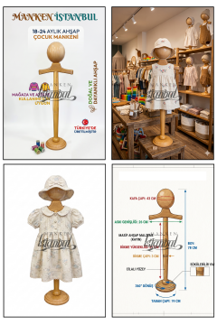 Ahşap Çocuk Estetik Vitrin Mankeni 18-24 Aylık