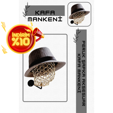 Duvara Monte Erkek Tel Kafa Mankeni SİYAH