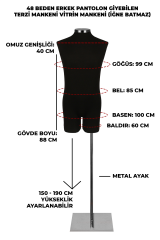 Pantolon Giyebilen 48 Beden Erkek Vitrin Terzi Mankeni
