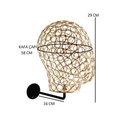 Duvara Monte Erkek Tel Kafa Mankeni GOLD