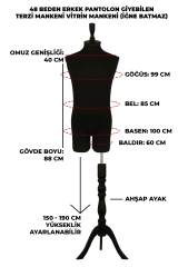 Pantolon Giyebilen 48 Beden Erkek Vitrin Terzi Mankeni