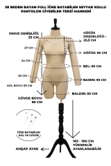 38 Beden Kollu İğne Batabilen Prova Mankeni Terzi Mankeni