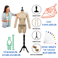 38 Beden Kollu İğne Batabilen Prova Mankeni Terzi Mankeni