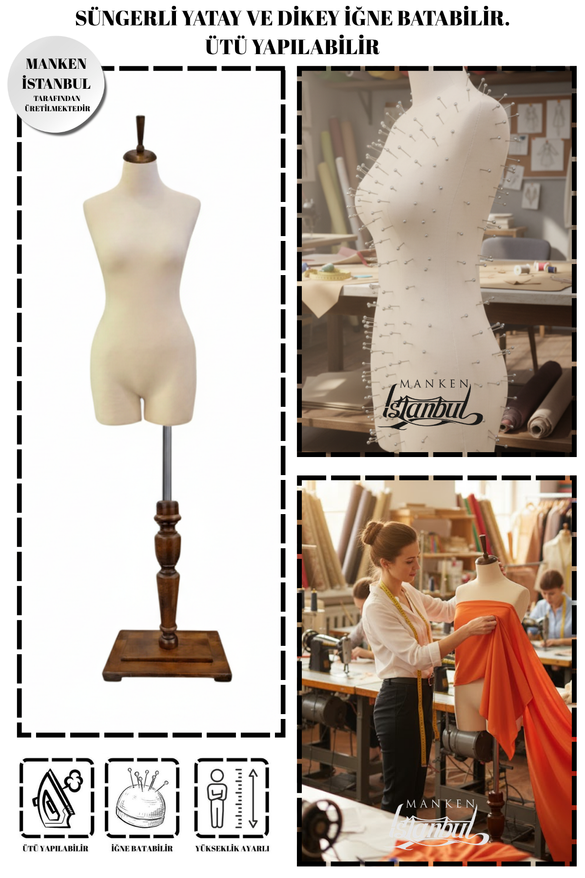 Süngerli Pantolon Giyebilen Terzi Mankeni 36/38/40 Beden 36 beden