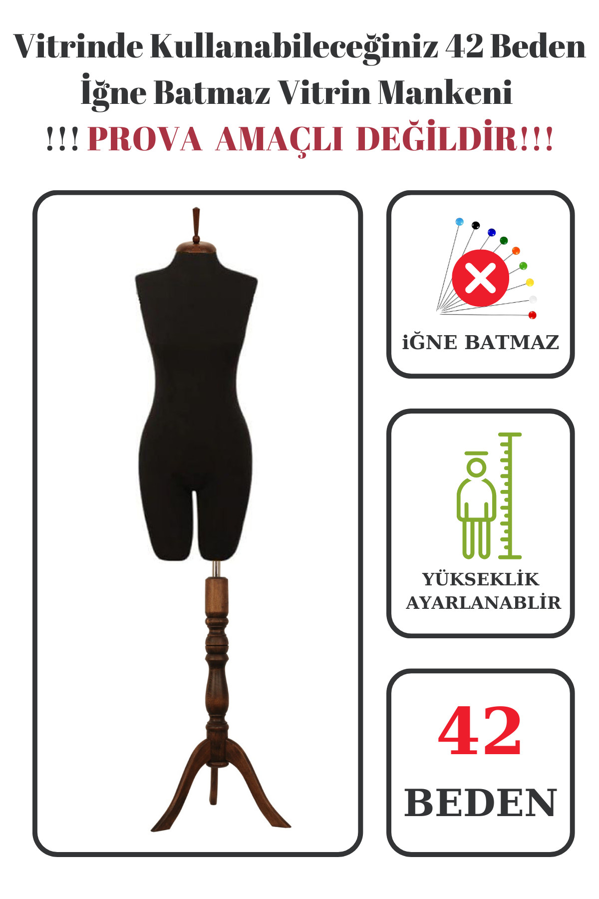 Pantolon Giyebilen Vitrin Mankeni Terzi Mankeni 36-38-40-42-44-46 42 beden