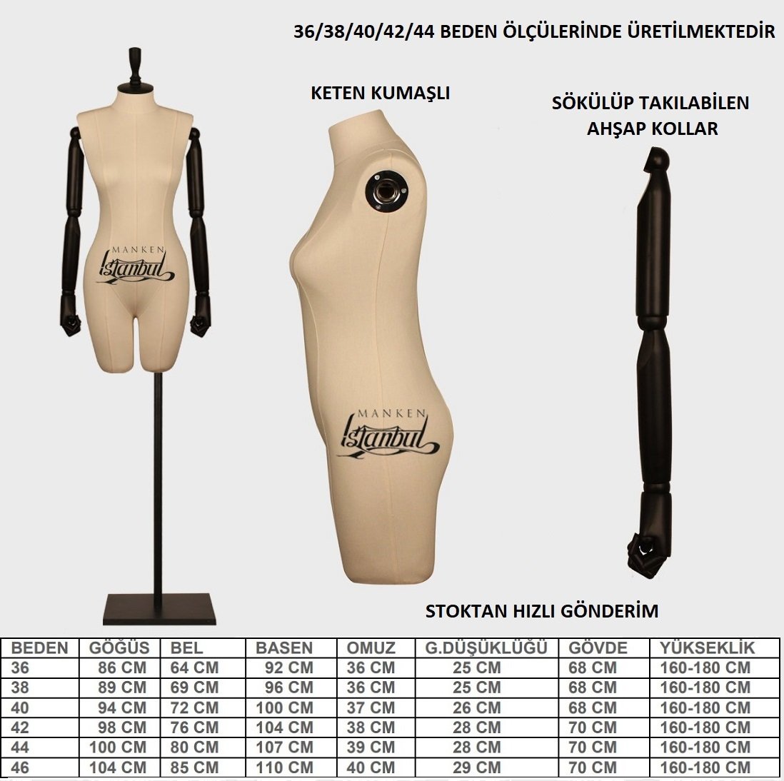 Pantolon Giyebilen Kollu Bayan Terzi Mankeni