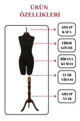 Pantolon Giyebilen Vitrin Mankeni Terzi Mankeni 36-38-40-42-44-46 44 beden