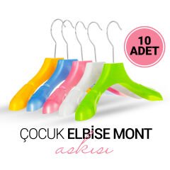 Çocuk Elbise Mont Askısı 5 Renk Seçenek 10 Adet