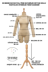 38 Beden Kollu İğne Batabilen Prova Mankeni Terzi Mankeni