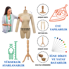 38 Beden Kollu İğne Batabilen Prova Mankeni Terzi Mankeni