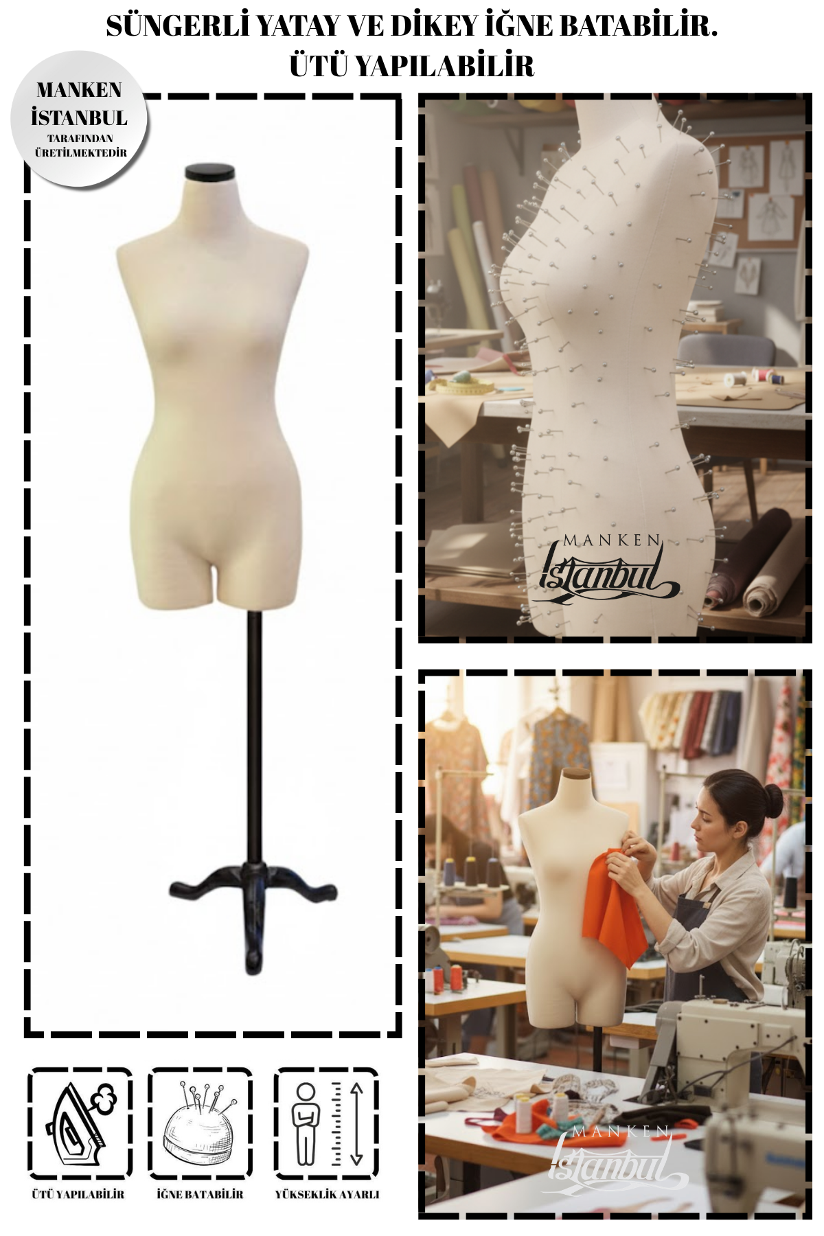 Süngerli Pantolon Giyebilen Terzi Mankeni 36/38/40 Beden 36 beden