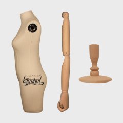 Keten Kumaş Pantolon Giyebilen Kollu Bayan Terzi Mankeni