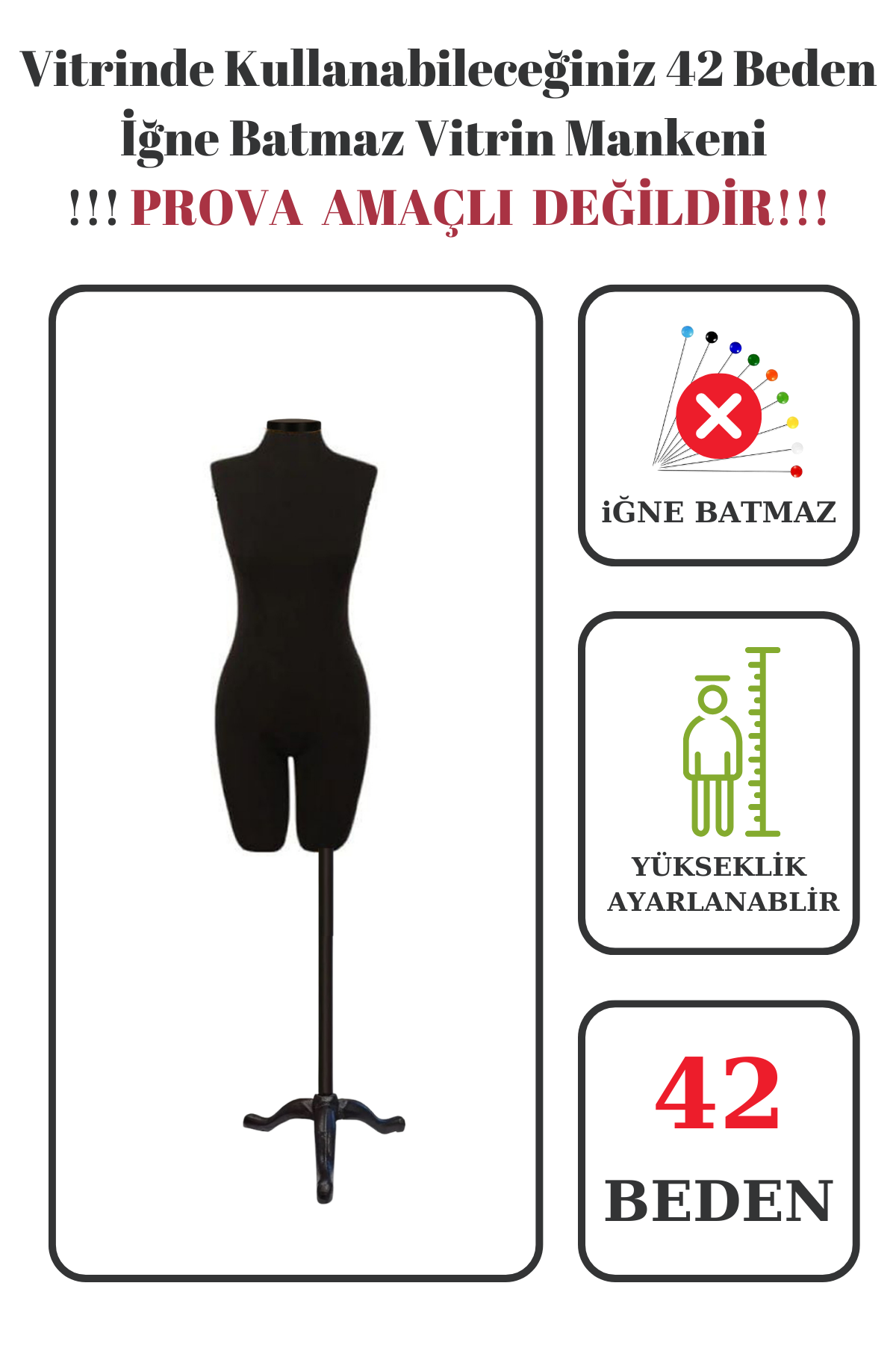 Pantolon Giyebilen Vitrin Mankeni Terzi Mankeni 36-38-40-42-44-46 42 beden