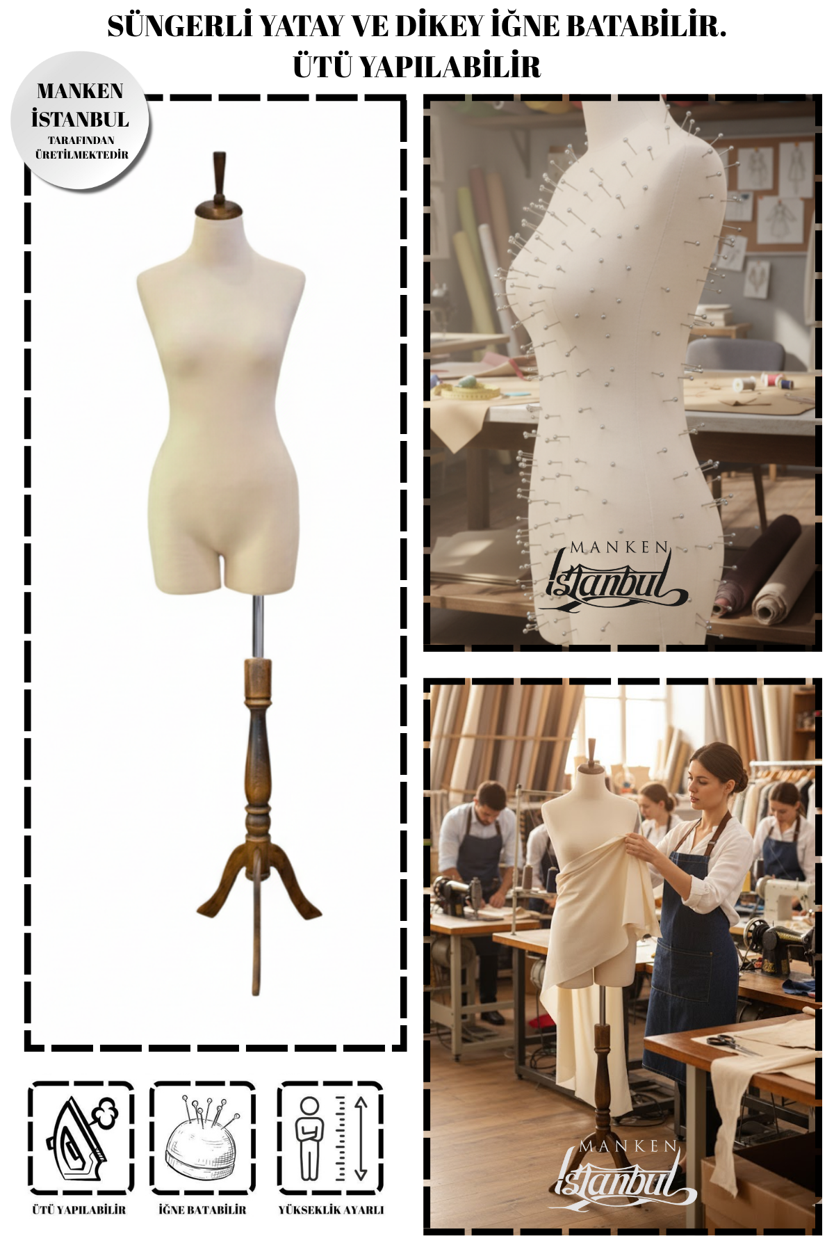 Süngerli Pantolon Giyebilen Terzi Mankeni 36/38/40 Beden 36 beden