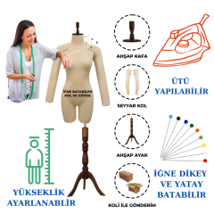 38 Beden Kollu İğne Batabilen Prova Mankeni Terzi Mankeni