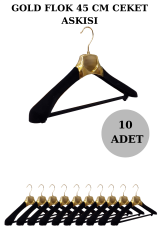 Gold Renk Flok Kaplı Ceket Askısı 10 Adet