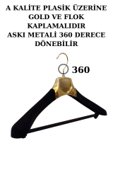 Gold Renk Flok Kaplı Ceket Askısı 10 Adet