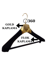 Gold Renk Flok Kaplı Ceket Askısı 10 Adet