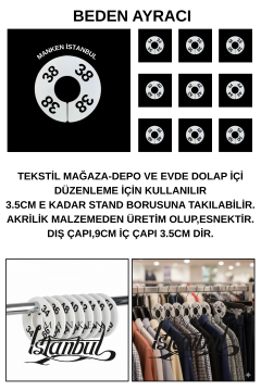 Mağaza ve Depolar İçin Beyaz Renk Beden Ayracı