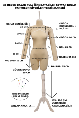 38 Beden Kollu İğne Batabilen Prova Mankeni Terzi Mankeni
