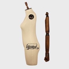 Keten Kumaş Pantolon Giyebilen Kollu Bayan Terzi Mankeni