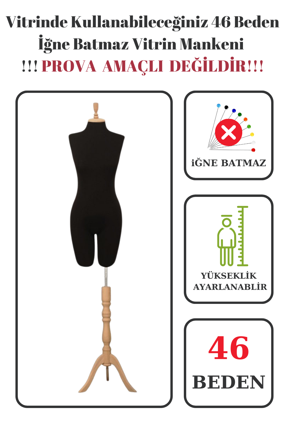 Paçalı Vitrin Mankeni Terzi Mankeni 36-38-40-42-44-46 46 beden