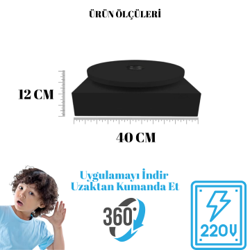 25 Kg Taşıma Kapasiteli Uzaktan WiFe Kontrol Döner Platform