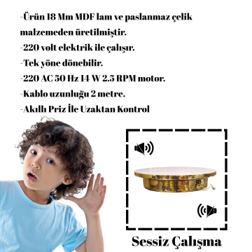 30 Kg Taşıma Kapasiteli Uzaktan WiFe Kontrol Döner Platform