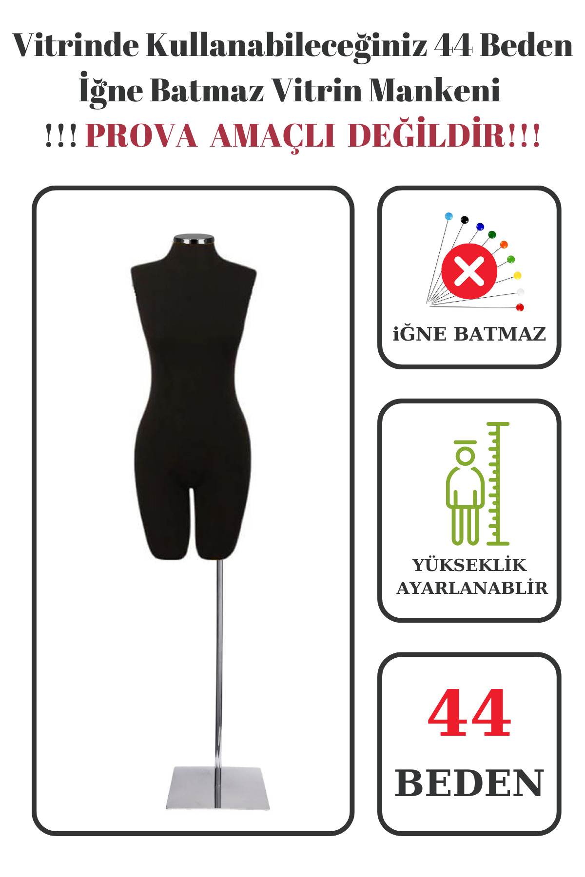 Paçalı Vitrin Mankeni Terzi Mankeni 36-38-40-42-44-46 44 beden