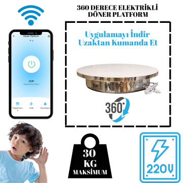 30 Kg Taşıma Kapasiteli Uzaktan WiFe Kontrol Döner Platform