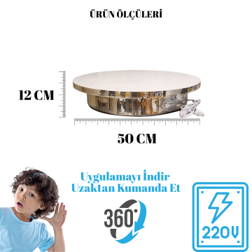 30 Kg Taşıma Kapasiteli Uzaktan Wi-Fe Kontrol Döner Platform