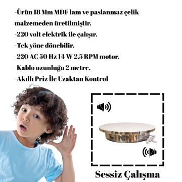 30 Kg Taşıma Kapasiteli Uzaktan WiFe Kontrol Döner Platform