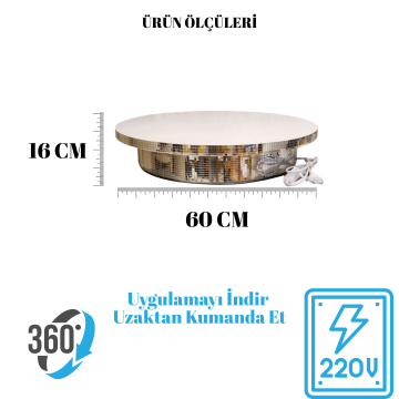 150 Kg Taşıma Kapasiteli Uzaktan WiFe Kontrol Döner Platform