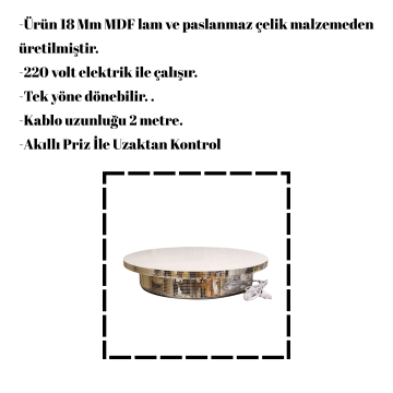 150 Kg Taşıma Kapasiteli Uzaktan WiFe Kontrol Döner Platform