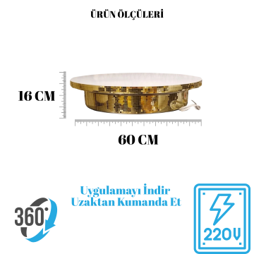 150 Kg Taşıma Kapasiteli Uzaktan Wi-Fe Kontrol Döner Platform