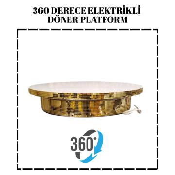 Döner Platform Gold Elektrikli Dönen Stand 50 cm 30 Kg Kapasite