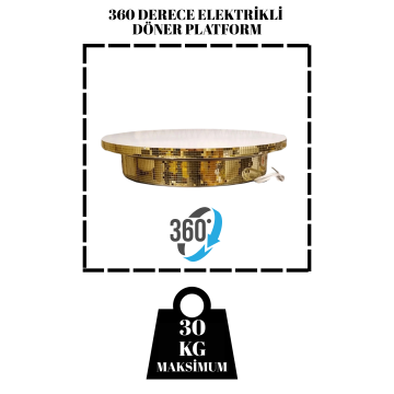 Döner Platform Gold Elektrikli Dönen Stand 50 cm 30 Kg Kapasite