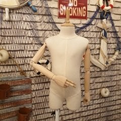 Ahşap Kollu Paçalı Çocuk Terzi Mankeni Vitrin Mankeni