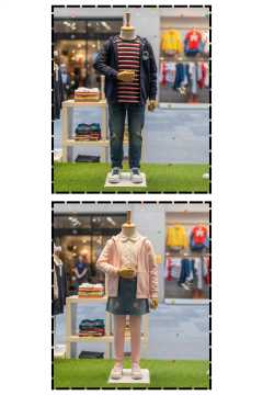 Ahşap Kollu Pantolon Giyebilen Çocuk Terzi Mankeni Vitrin Mankeni