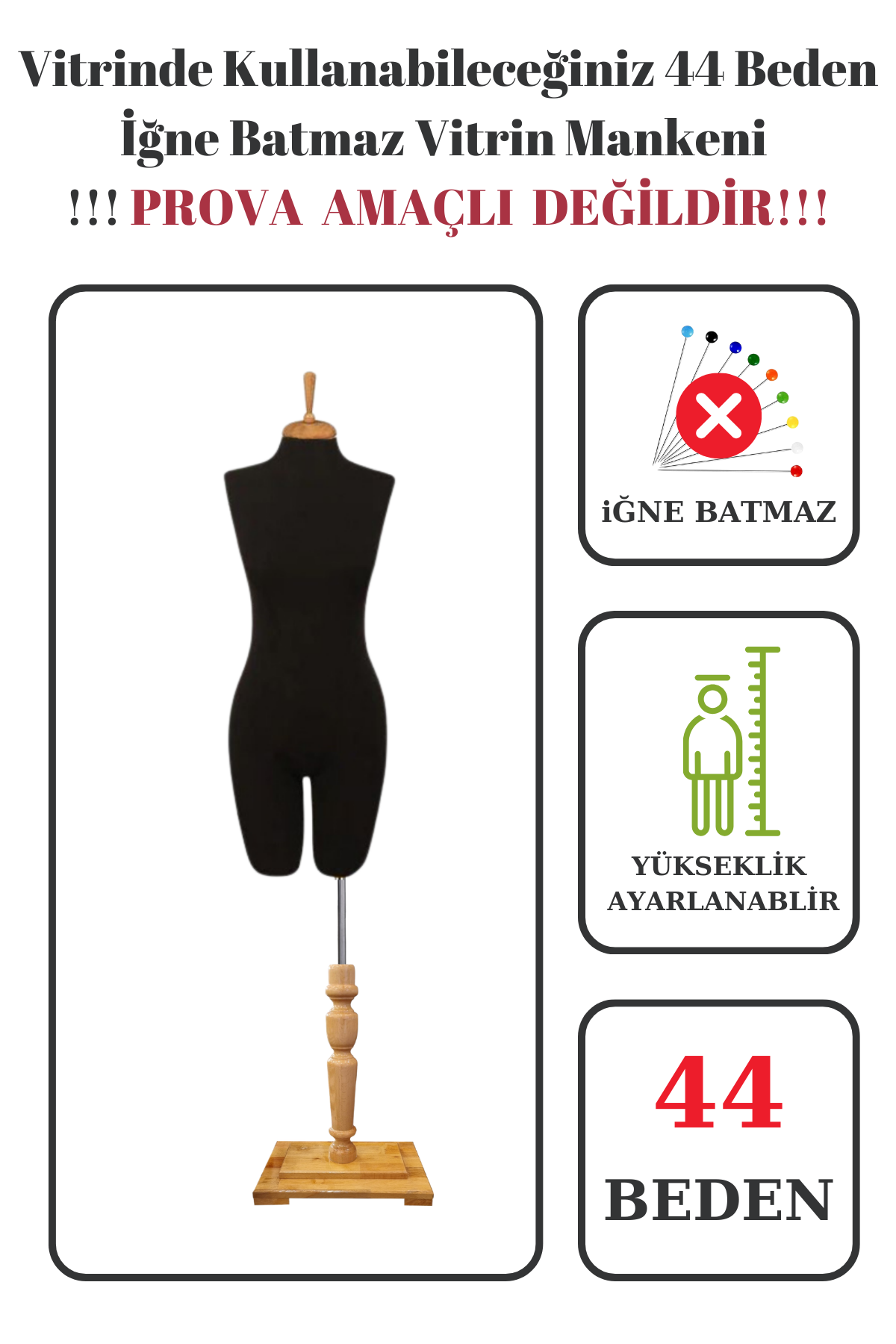 Pantolon Giyebilen 36-38-40-42-44-46 Beden Vitrin Amaçlı Terzi Mankeni 44 beden