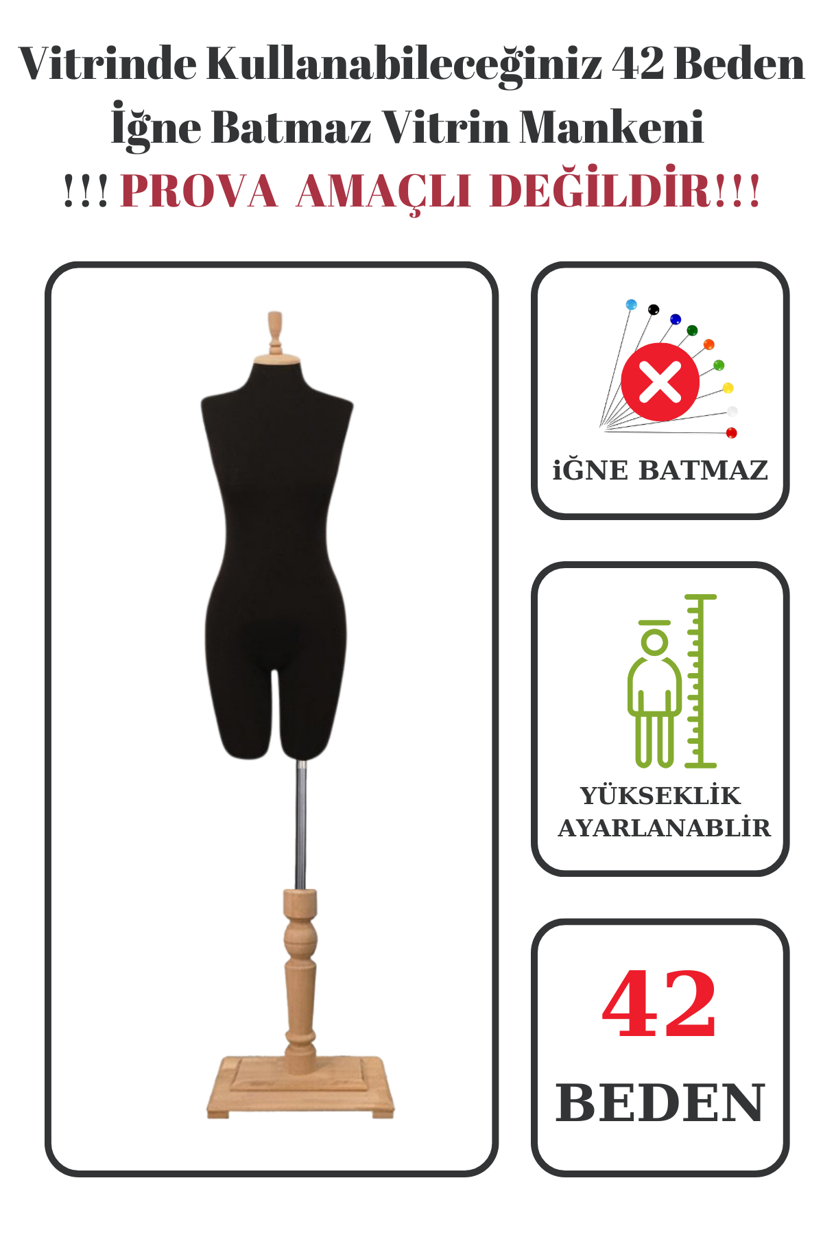 Pantolon Giyebilen Vitrin Mankeni Terzi Mankeni 36-38-40-42-44-46 42 beden