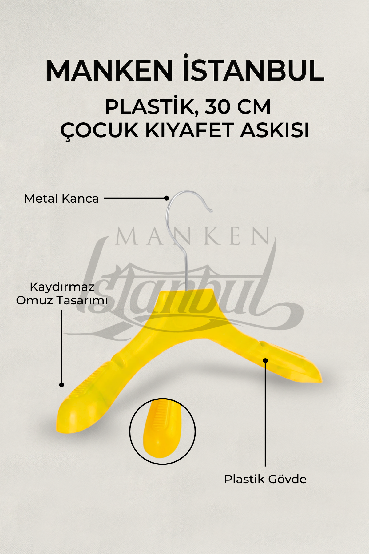 Çocuk Elbise Mont Askısı 5 Renk Seçenek 10 Adet SARI