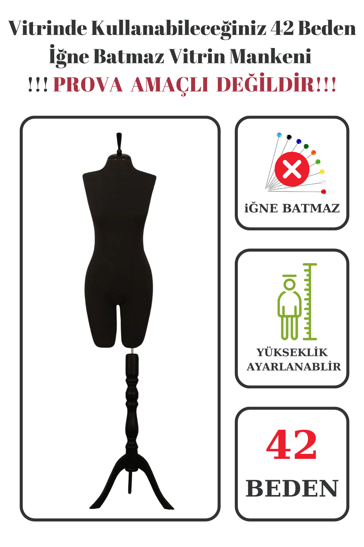 Pantolon Giyebilen Vitrin Mankeni Terzi Mankeni 36-38-40-42-44-46 42 beden