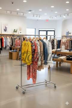 A Kalite Katlanabilir Tekerlekli Metal Orta Stand Elbise Askısı