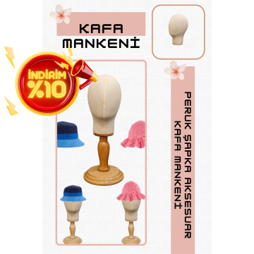 Ahşap Standlı Bebek Kafa Mankeni 06 Ay 12 Ay İçin Uygundur