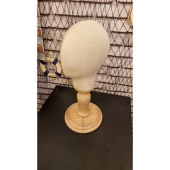 Ahşap Standlı Bebek Kafa Mankeni 06 Ay 12 Ay İçin Uygundur