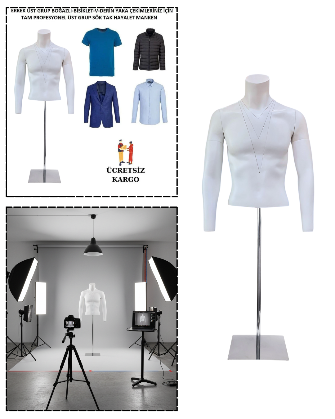 Fotoğraf Çekimi İçin Erkek Hayalet Vitrin Mankeni