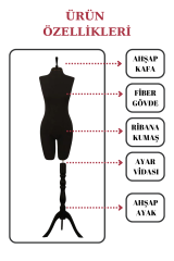 Pantolon Giyebilen Vitrin Mankeni Terzi Mankeni 36-38-40-42-44-46 46 beden