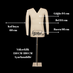 V Yaka Fotoğraf Çekimi İçin Erkek Hayalet Vitrin Mankeni