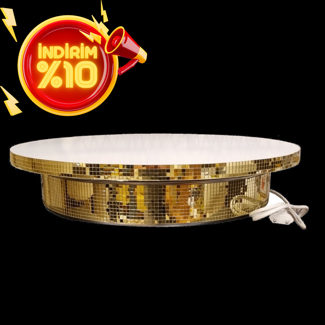 Döner Platform Gold Elektrikli Dönen Stand 50 cm